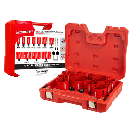 17 pc Plumber's Bi-Metal Hole Saw Set