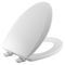 Elongated White Toilet Seat W/C C/F Wood